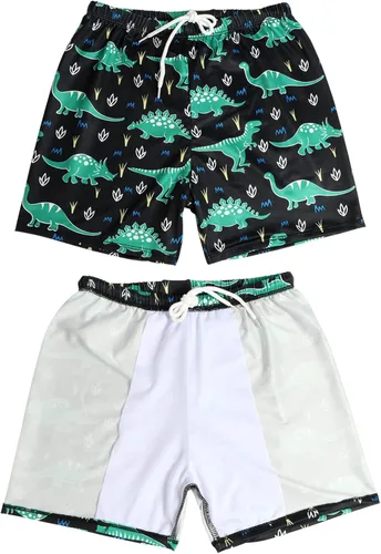 Vista 3 de GOODKIDS Traje de baño para niños, pantalones cortos de natación para niños, de secado rápido, traje de baño de playa, pantalones cortos de baño