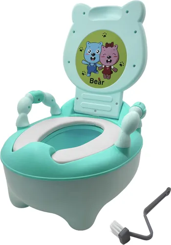 Vista 6 de Asiento Httmt de entrenamiento para baño, adorable diseño de oso, verde, ET-BABY003-GREEN, para niño pequeño