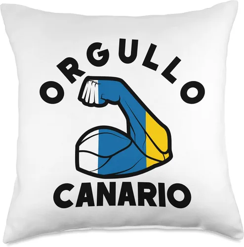 Vista 5 de Islas Canarias y Diseños Canarios Bandera Islas Canarias Flag Orgullo Canario - Almohada de 16 x 16 pulgadas, multicolor