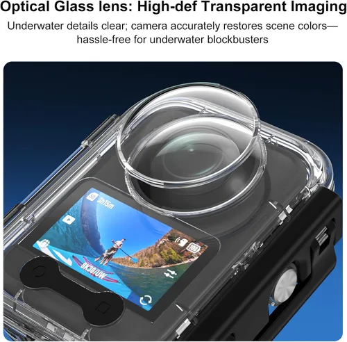 Vista 5 de Coyktonty Estuche de buceo impermeable para DJI Osmo 360, soporta 50M/164FT Subacuático Buceo Buceo Buceo Profundo
