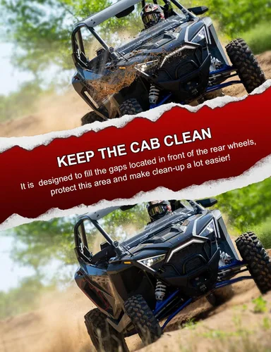 Vista 2 de Chelhead Bloqueo de pozo de rueda trasera PRO XP Guardabarros interior contra salpicaduras compatible con Polaris RZR PRO XP, PRO R 2020 2021 2022