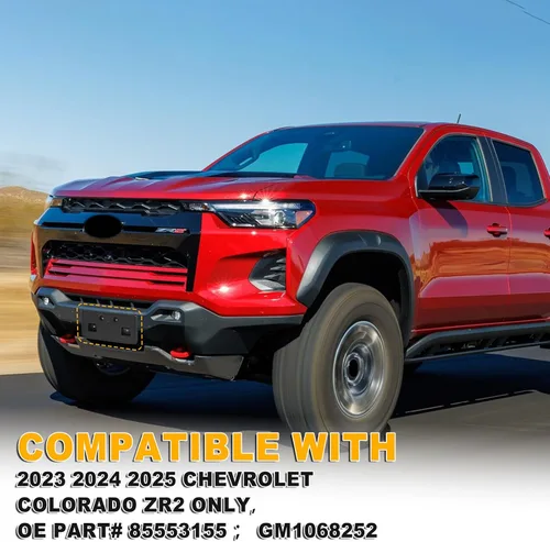 Vista 2 de Marco de matrícula frontal compatible con Chevy Colorado ZR2 2023 2024 2025, soporte de montaje para marco de matrícula, repuesto # 85553155