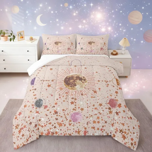 Vista 15 de Juego de edredón estampado de ovejas, juego de ropa de cama vintage de granja para niños, niñas, mujeres, adultos, parejas, ovejas, juego de edredón
