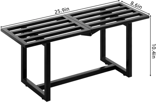Vista 3 de Soporte para plantas para interiores y exteriores, estante plegable de metal para múltiples macetas, banco de listones de mediados de siglo