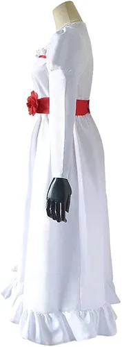 Vista 3 de BICOPU Vestido blanco aterrador de Halloween para niñas, vestidos casuales de princesa para niña