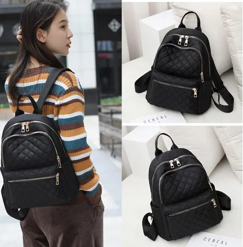 Vista 2 de PAOIXEEL Mochila pequeña y ligera para mujer, resistente al agua, mini mochila antirrobo para niñas, mochila de viaje, Negro, S, Ciclismo