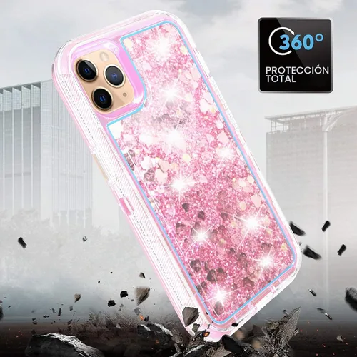 Vista 4 de Asuwish Funda de teléfono para iPhone 11 Pro 5.8 con protector de pantalla, brillante, líquido, transparente, híbrida, a prueba de golpes, grado