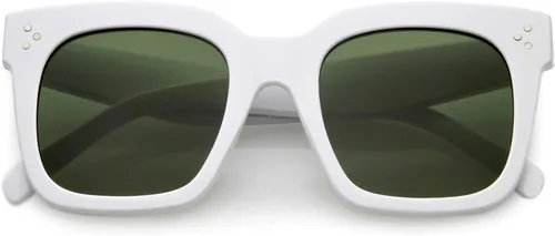 Vista 46 de zeroUV - Gafas de sol cuadradas retro de moda de gran tamaño para mujer estilo vintage 1.969 pulgadas