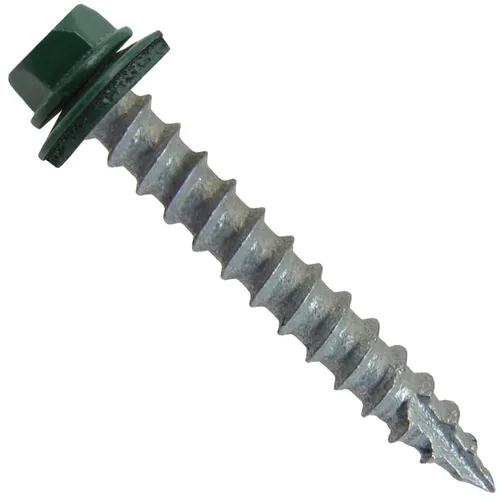 Vista 32 de Tornillos para techos de metal #14 (750) Tornillos x 1-1/2 "ABC Gris Arandela hexagonal Tornillo de techo de chapa metálica para techo.