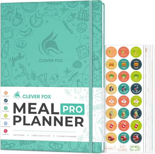 Vista 13 de Clever Fox Planificador de comidas PRO - Diario semanal de preparación de comidas con lista de comestibles y rastreador de pérdida de peso - Libro