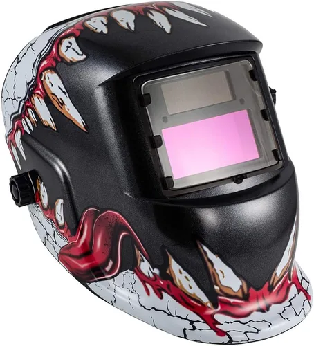 Vista 4 de iMeshbean® Pro Cool Solar Power - Casco de soldadura con oscurecimiento automático con función de molienda y 2 cubiertas de lente extra Arc Tig Mig