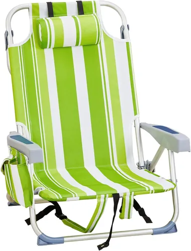 Vista 8 de Silla de playa plegable, silla de camping portátil, silla de playa baja, mochila ligera, silla de campamento plegable para camping, playa, picnic 5