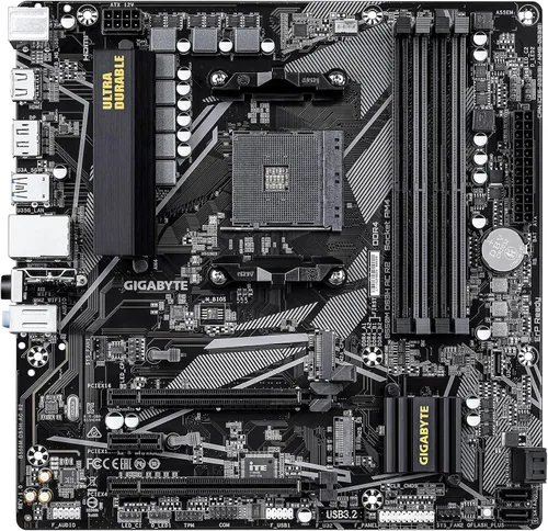 Vista 2 de GIGABYTE Placa base B550M DS3H AC R2 AMD AM4, Micro-ATX, DDR4, Dual M.2, SATA 6Gb/s, WIFI5, Realtek GbE LAN, PCIe 4.0