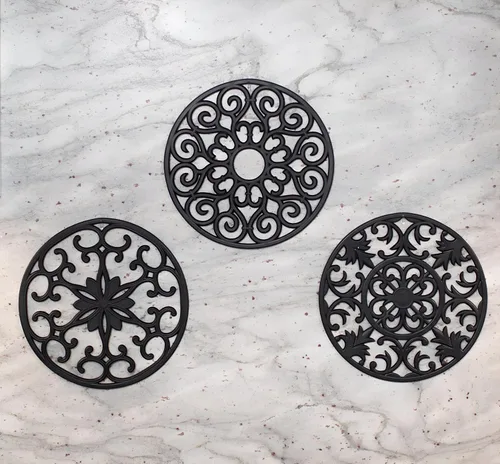 Vista 5 de GASARE, salvamanteles de silicona extra grandes, gruesos, de 10 pulgadas para platos calientes, ollas y sartenes, almohadillas calientes para Negro