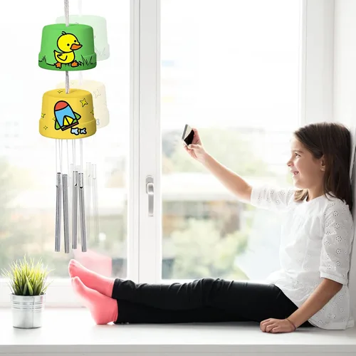 Vista 4 de Paquete de 3 carillones de viento DIY - Artes y manualidades para niños y niñas de 8 a 12 años, 4 a 8, 6 a 8, 5 a 7, 3 a 5 años, para construir
