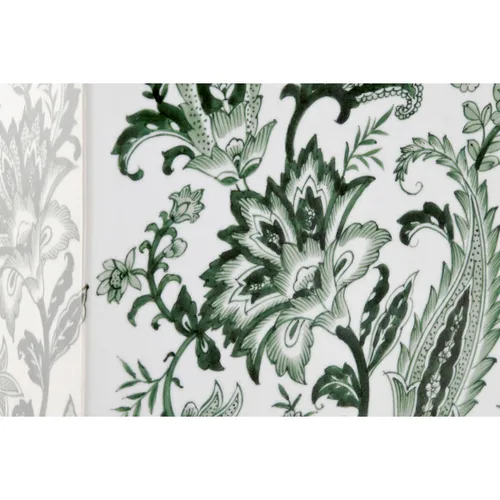 Vista 4 de Jarrón Home ESPRIT Blanco Verde Porcelana Hoja de planta 21 x 10 x 48 cm