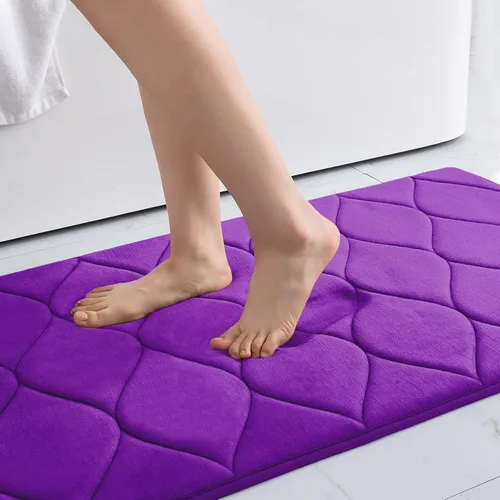 Vista 30 de Colorxy - Alfombra de baño de espuma viscoelástica, ultrasuave y antideslizante, absorbe el agua, lavable a máquina, tapete para suelos de ducha