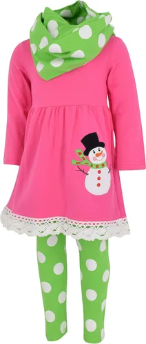 Vista 5 de Unique Baby Conjunto de 5 leggings a juego para niñas de 3 piezas