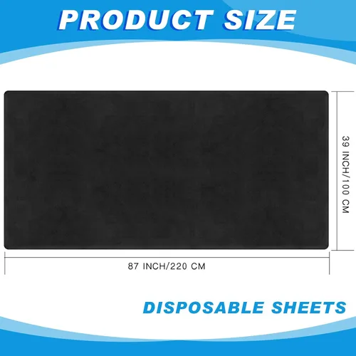 Vista 2 de Mixweer 30 piezas de sábanas de mesa de masaje a prueba de aceite e impermeables ajustables para spa de 39 x 87 pulgadas, sábanas protectoras Negro