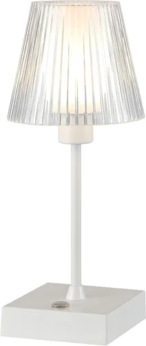 Vista 10 de JONATHAN Y JYL7225A - Lámpara LED recargable portátil de bronce aceitado de 12.5 pulgadas, con pantalla acrílica acanalada transparente, regulable