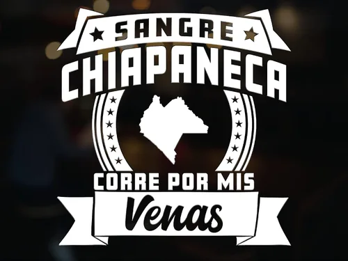 Vista 3 de Pegatinas para Carros Sangre Chiapaneca Corre por mis Venas Calcomanias para Autos Chiapas México Adhesivo para Autos y Camiones Patrimonio Latino