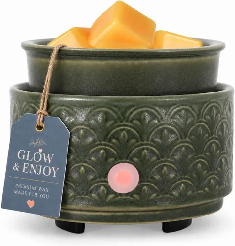 Vista 14 de kobodon Calentador de cera de cerámica para derretir – Calentador de cera eléctrico 3 en 1 - Quemador de velas de fragancia para tartas de cera