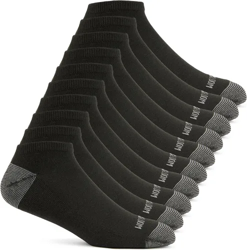 Vista 10 de Fruit of the Loom Men's Dual Defense Odor Protection Socks Tobillo - Paquete de 10 - Negro
