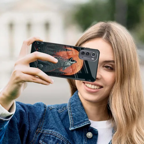 Vista 190 de Funda para Motorola Moto Edge 2022, cubierta trasera de vidrio templado con protector de pantalla, funda protectora a prueba de golpes para Motorola