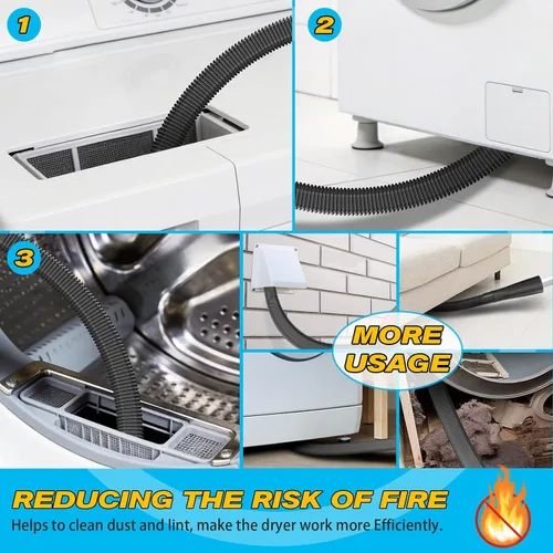 Vista 3 de Sealegend Kit de limpiador de ventilación de secadora de 2 piezas, accesorio para aspiradora de pelusa de secadora con cepillo removedor de pelusa