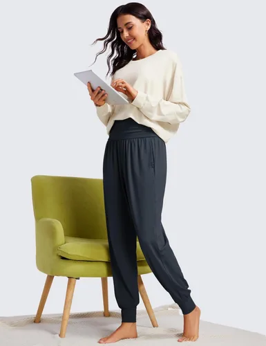 Vista 3 de CRZ YOGA Pantalones deportivos de yoga plegables para mujer, de cintura alta, cómodos, holgados, con bolsillos
