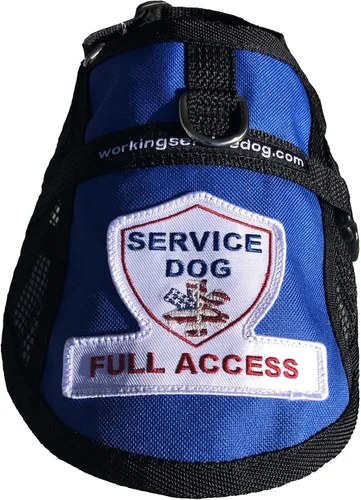 Vista 3 de Chaleco de acceso completo de malla para perros de servicio premium (circunferencia de 9 a 13 pulgadas, azul) - Incluye cinco tarjetas de folleto