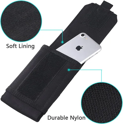 Vista 5 de Funda táctica Molle para teléfono, bolsa universal para cinturón para iPhone 17 Pro Max/17 Pro/17/16 Pro Max/15 Pro Max/14 Pro Max/13/12, Samsung