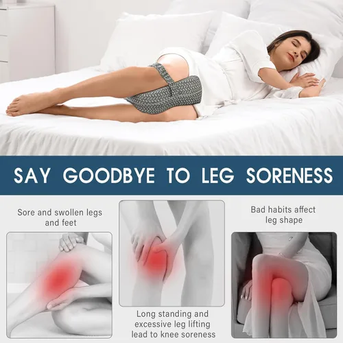 Vista 4 de Almohada de rodilla de espuma viscoelástica para personas que duermen de lado, cojín ortopédico de alineación de piernas y caderas, almohada