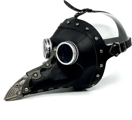 Vista 5 de Máscara de médico de la peste steampunk máscara de nariz larga para disfraz de Halloween, fiesta de cosplay