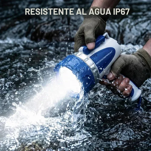 Vista 3 de GOODSMANN Proyector de mano recargable LED para barco, impermeable, reflector de hasta 3000 lúmenes, linterna marina portátil con adaptador USB