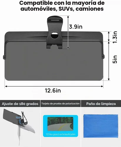 Vista 7 de JOYTUTUS Visera solar para automóvil, paquete de 2 extensores polarizados universales antirreflejos, fácil de instalar, extensión de visera