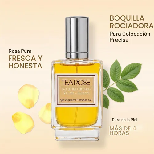 Vista 6 de Perfumer's Workshop Tea Rose Eau de Toilette en aerosol, 2 onzas líquidas EDT Fragancia para mujer, aroma floral, espray de perfume clásico de rosas