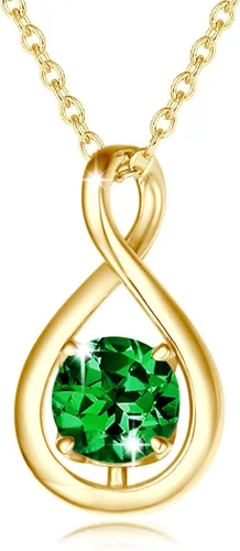 Vista 9 de FANCIME Dainty Infinity Birthstone Necklaces Sterling Silver Pendant abr-04