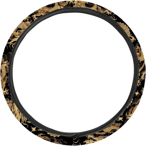 Vista 2 de Asian Dragon - Funda universal para volante de automóvil, accesorios interiores de automóvil, lavable, transpirable, funda para volante