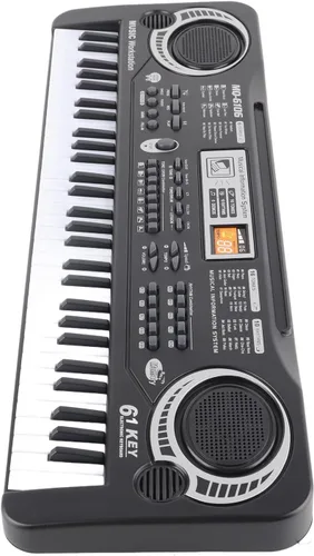Vista 8 de Piano de teclado electrónico, piano digital eléctrico portátil de 61 teclas con micrófono, cable USB, cargador de enchufe de EE. UU., teclado