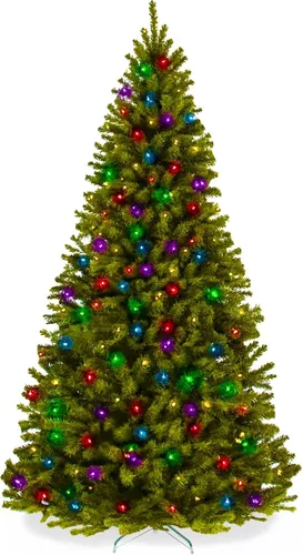 Vista 14 de Best Choice Products Árbol de Navidad de abeto azul preiluminado, decoración artificial con bisagras completas, 100 luces incandescentes blancas
