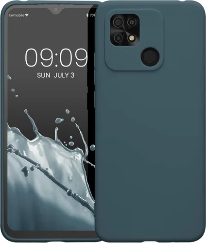 Vista 5 de kwmobile Funda compatible con Xiaomi Redmi 10C - Funda protectora de silicona TPU suave y delgada - Pizarra oscura