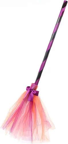 Vista 6 de IMEKIS Girls Witch Halloween Costume Princess Tutu Dress up with Broom Cape Cosplay Party Photo Shoot Outfit for Kids 2-12T
