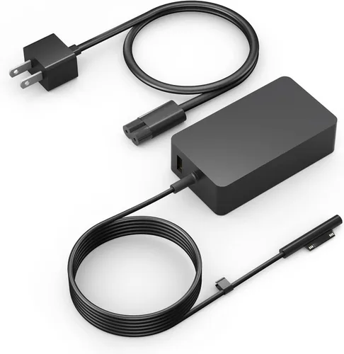 Vista 8 de Cargador USB C Surface Pro de 65 W compatible con Surface Pro 3/4/5/6/7/8/9/10/X/11/12, Surface Book1/2/3, adaptador de corriente compatible