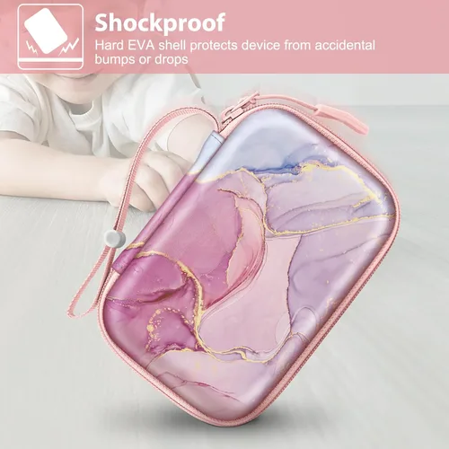 Vista 5 de FINTIE Estuche para impresora Phomemo D30 D35, NELKO P21, SUPVAN E10 Mármol de ensueño