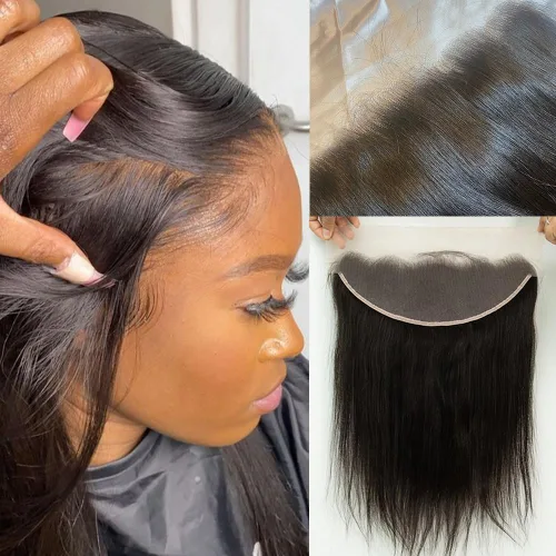 Vista 20 de 13x4 Frontal de encaje ondulado del cuerpo, frontal de encaje suizo transparente HD invisible prearrancado con cabello de nacimiento de grado 12A