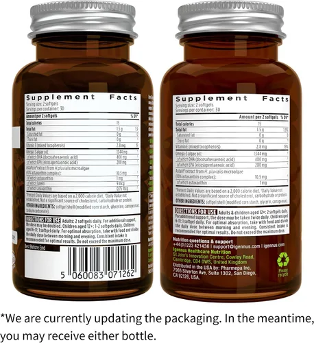 Vista 6 de Polvo de proteína de péptido de colágeno vegano puro y esencial y paquete vegano de Omega 3, fórmula completa para estimular el colágeno y aceite