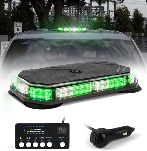 Vista 11 de Xprite Barra de Luz Estroboscópica de Emergencia Ámbar para Techo, Luces Intermitentes de Seguridad Beacon de Advertencia con Panel de Control Base