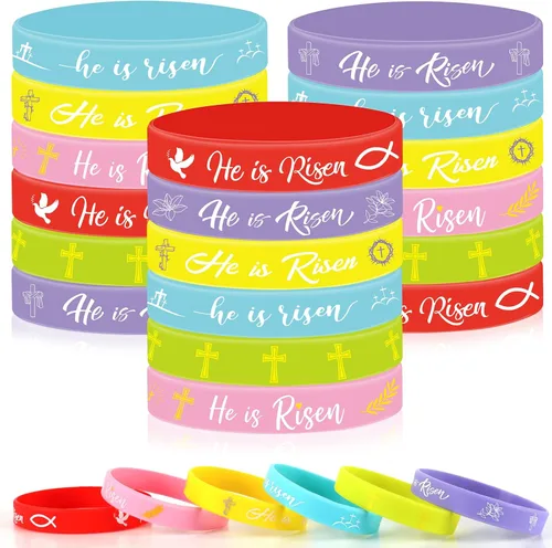 Vista 30 de JUNEBRUSHS 42 piezas de accesorios de concientización sobre el cáncer de mama, pulseras de silicona Esperanza Fe Fuerza Coraje, pulseras accesorios