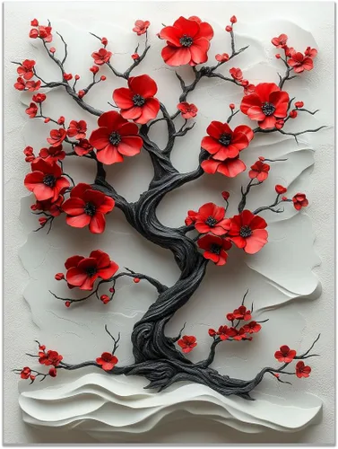 Vista 20 de VOCBAN Tree of Life Canvas Wall Art Painting Poster Nature Print Canvas Wall Art Print Artwork Living Room Bedroom Office Hallway Picture(black